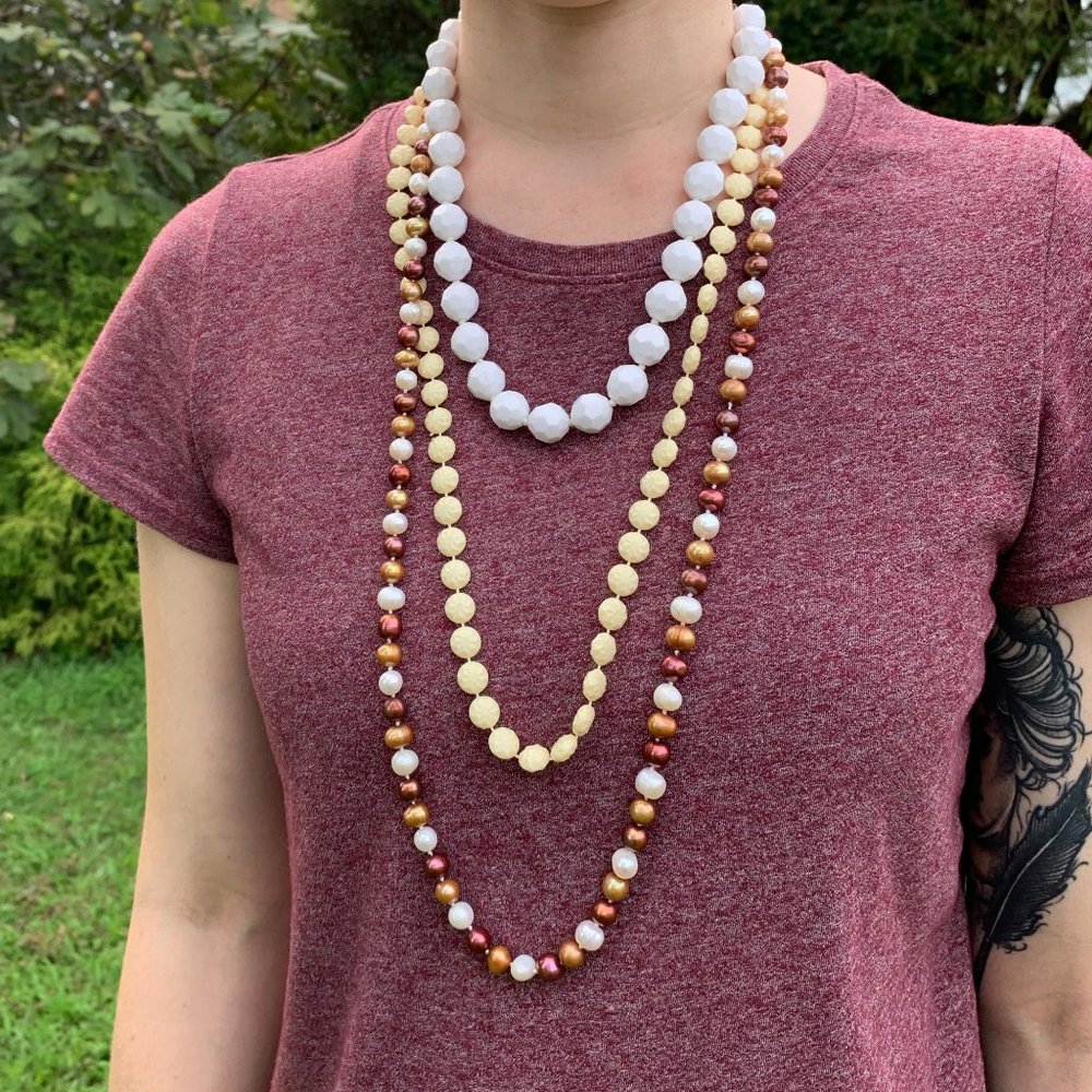 Lot of 3 Necklaces, Freshwater Pearl Strand & More